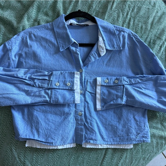 Zara Tops - Zara Light Blue Shirt
